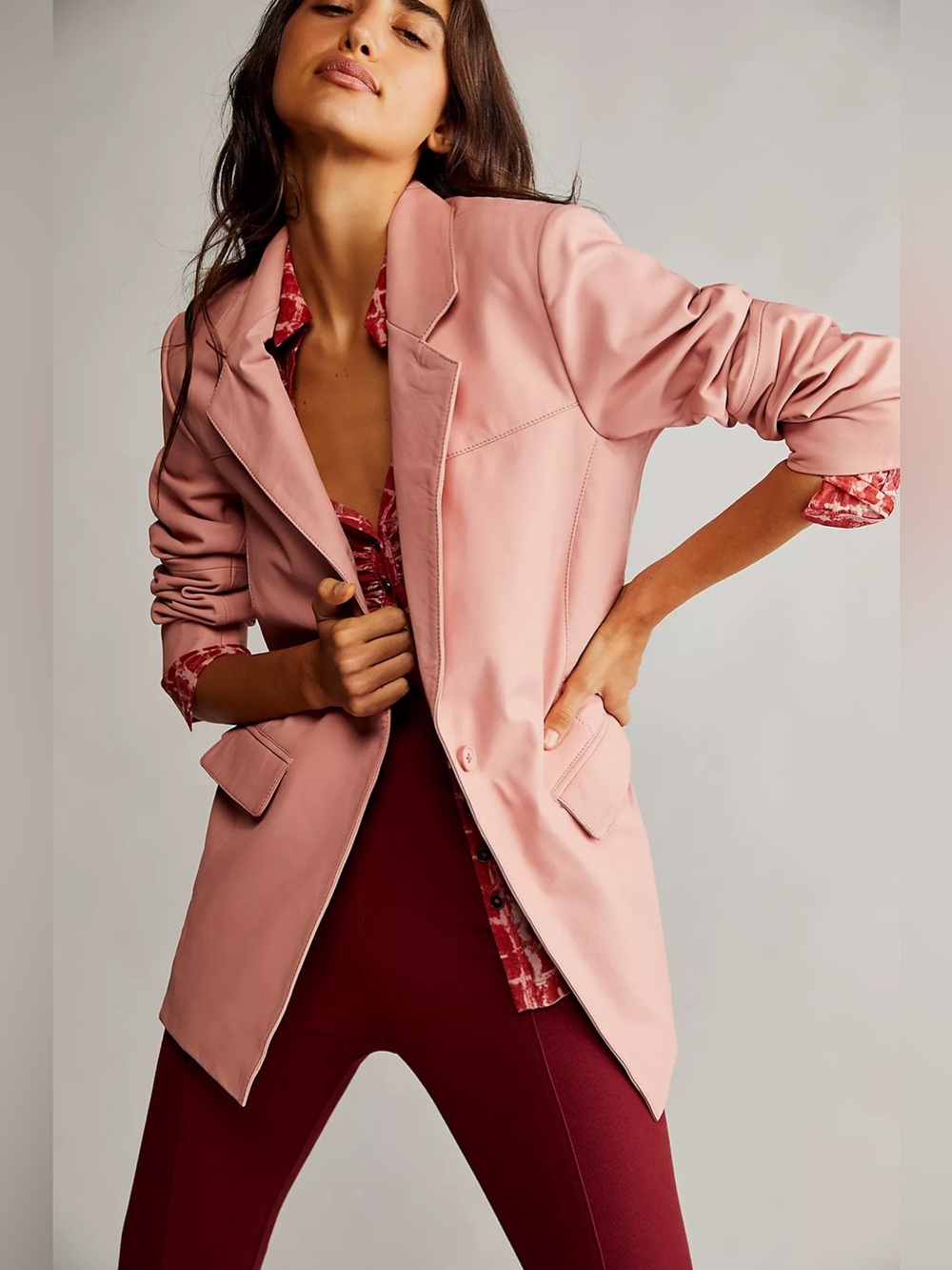 Deadwood x Free People Brooke Recycled Leather Blazer